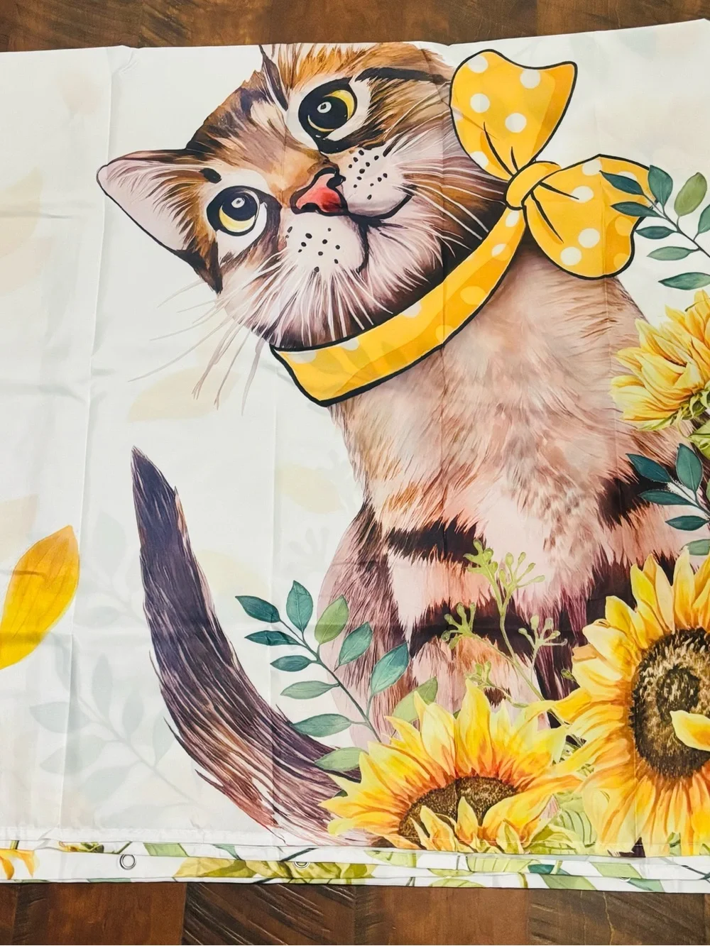 ADORABLE FUN 16pc Cat & Sunflower Bathroom Set